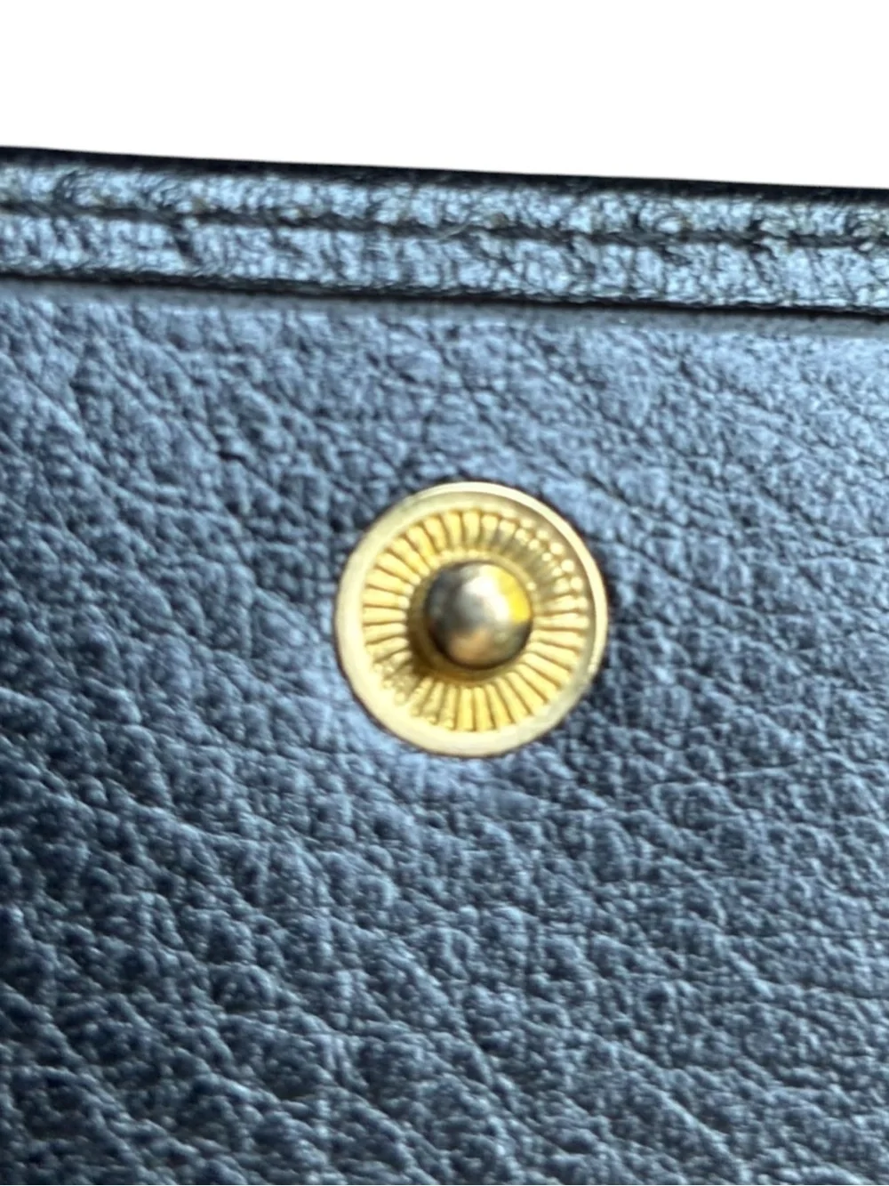 Christian Dior Paris Vintage Black Embossed Leather Bifold Wallet Gold CD Turn L